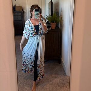 Swimwear Floral Kimono Cardigan Cover-Up